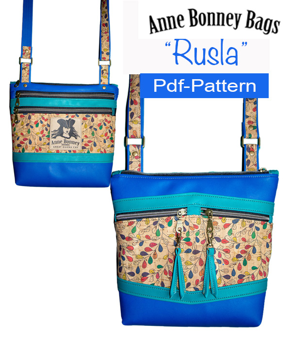 Fun Pattern For Crossbody Bag With 3 Zippers Front And Back