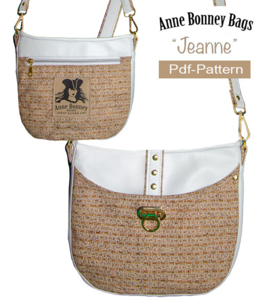 Jeanne Crossbody Bag Pattern, pdf pattern, PDF bag pattern - Crossbody bag pattern, Bag Pattern pdf