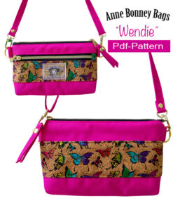 Wendie easy zipper pouch, wristlet pattern, crossbody bag pattern,