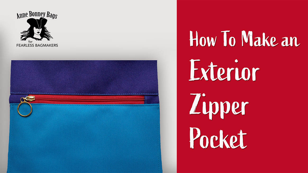 Bag making for bag makers - how to make an exterior zipper pocket