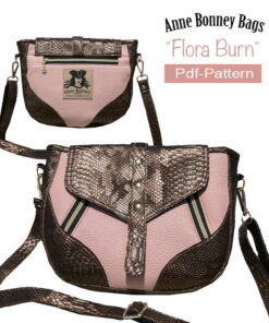 Sewing Pattern for Crossbody Bag with Lid, Front Zippers and Back Pocket  - Downloadable Pdf Pattern - "Flora Burn"